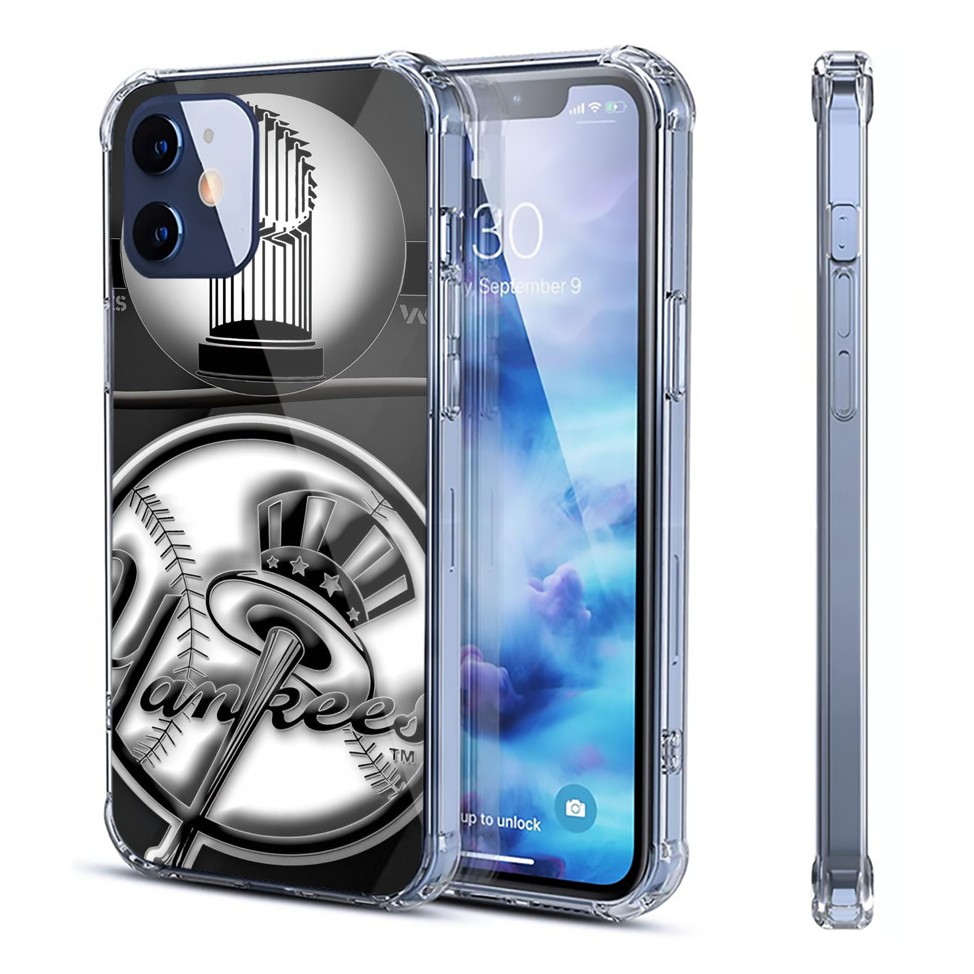 New York Yankees 325 Clear IPhone 12 Case – Soft TPU With UV Print – Enhanced Drop Protection, Precise Fit, Anti-Fingerprint, Customizable Design, Scratch-Resistant, Yellow-Resistant